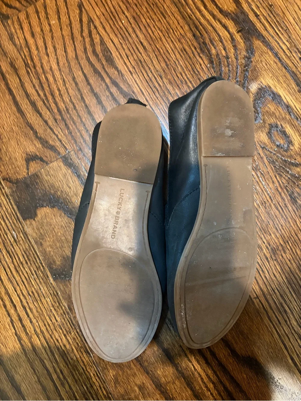 Lucky Brand Womens Cahill Flats Loafers in black leather